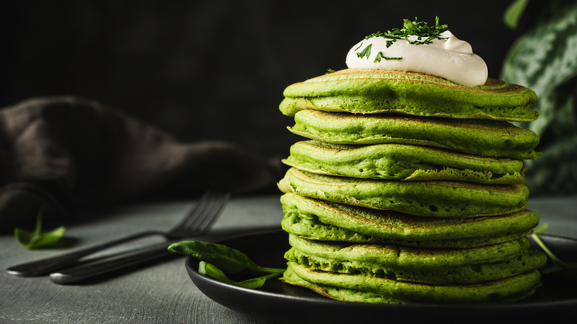 Hulk Pancake salati con farina di ceci bio e spinaci